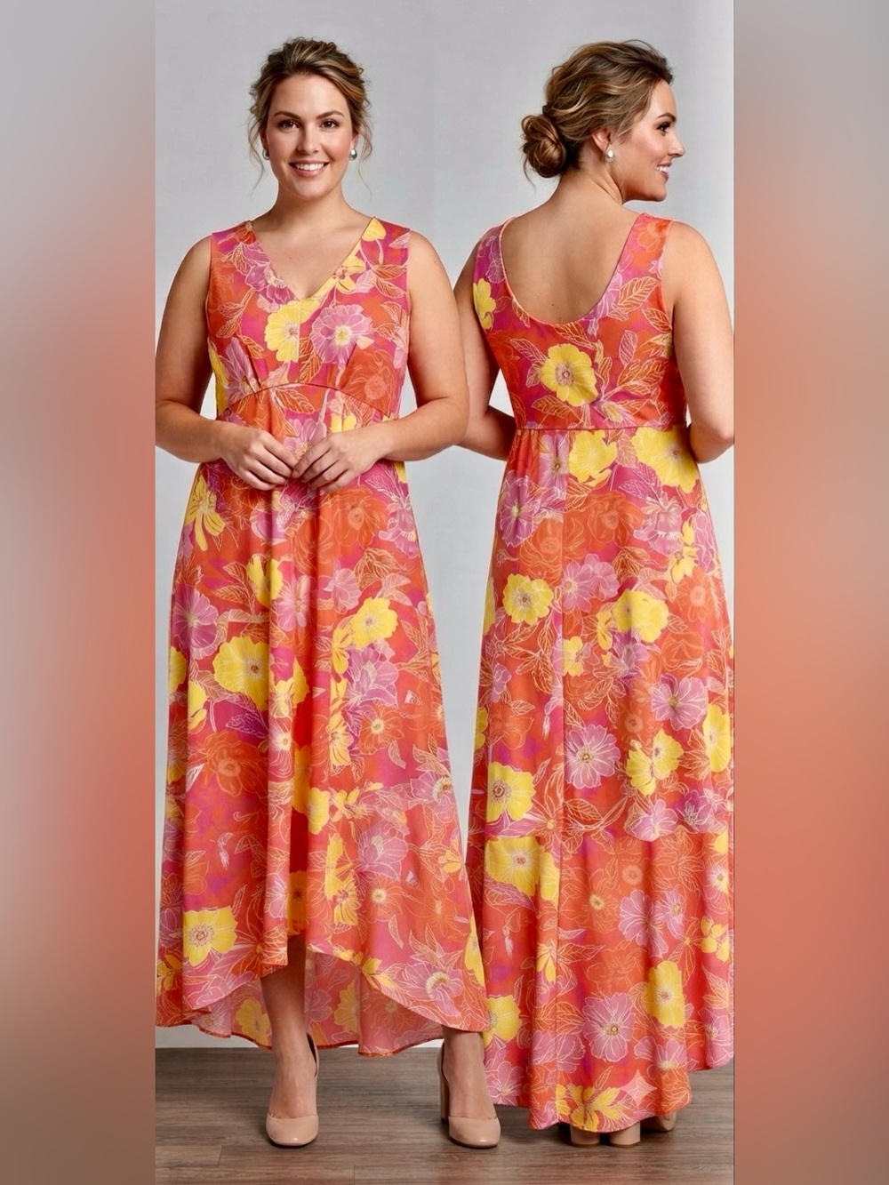 Ruby Rd. Vibrant Floral Sleeveless A-Line Dress – Women’s Size M